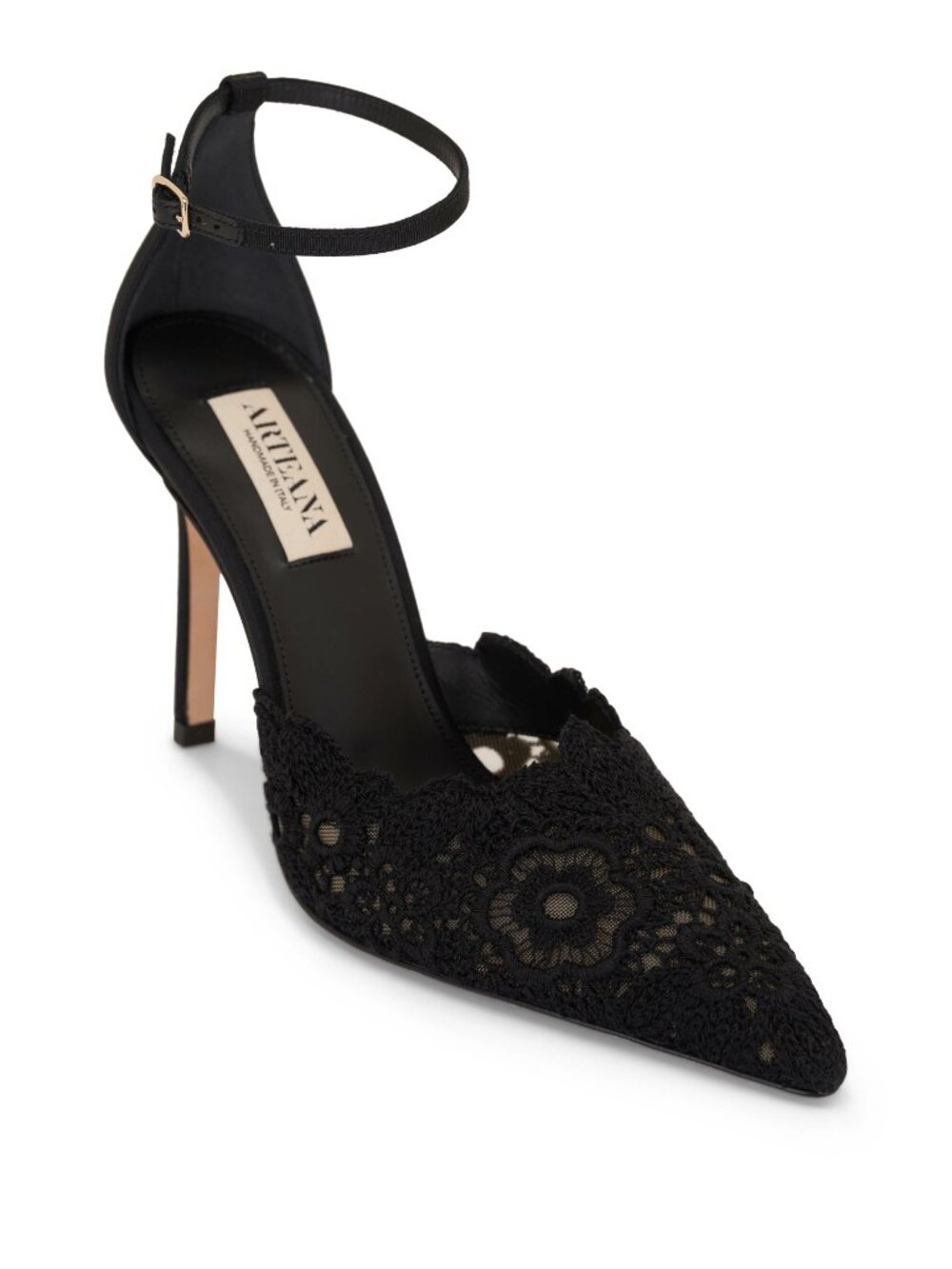 Arteana Amalfi D'Orsay Black Lace Ankle Strap Pump - NWOT - 11